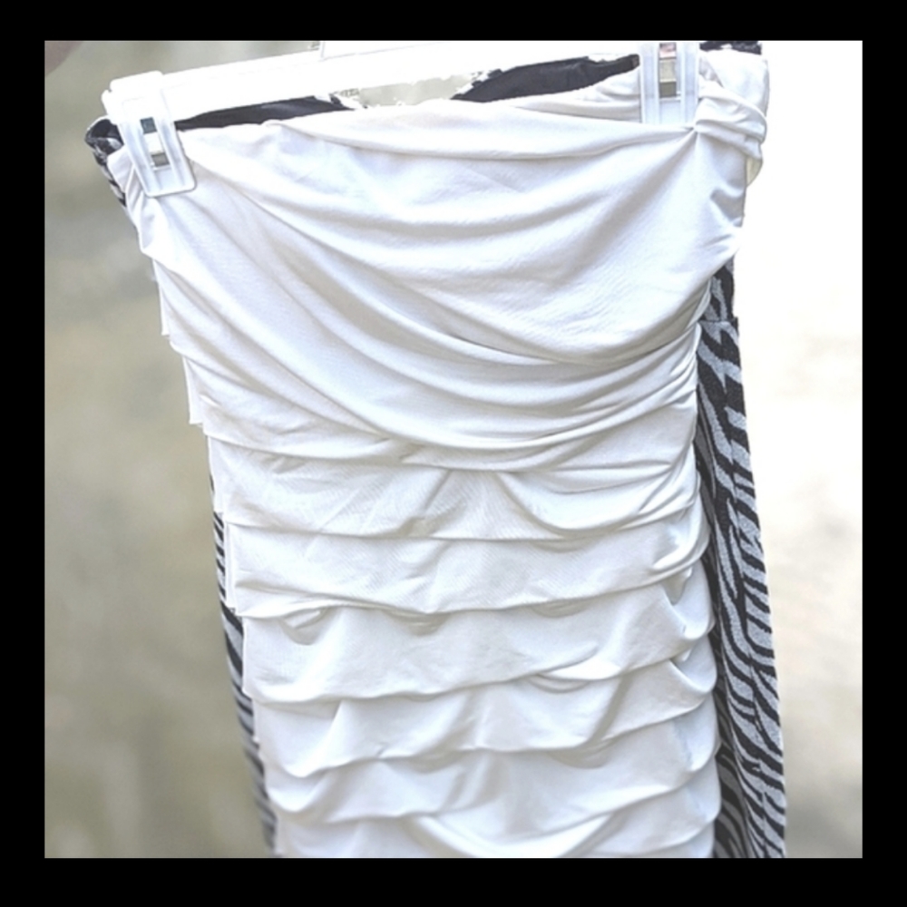 Donating Soon!GWP! Speechless Dress Strapless White Bodycon Pleated Tube Dress